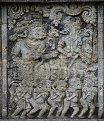 Carved stone of penataran temple (panataran temple), Blitar, East Java Indonesia