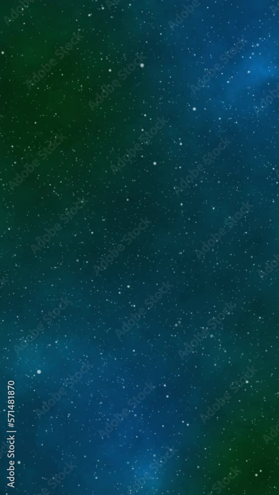 Wall mural starry night changing in color smoothly, vertical 4k loop background at 60fps.