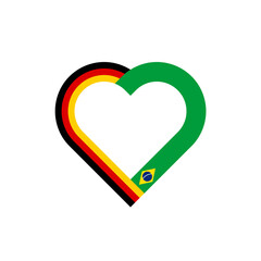 unity concept. heart ribbon icon of germany and brazil flags. PNG