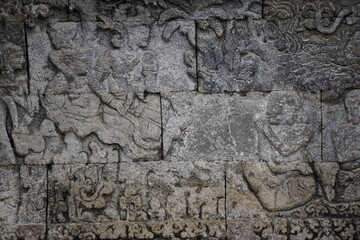 Carved stone of penataran temple (panataran temple), Blitar, East Java Indonesia