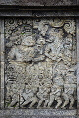 Carved stone of penataran temple (panataran temple), Blitar, East Java Indonesia