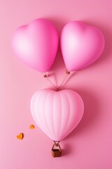 Valentine's day/ Mother's Day/ Women's Day card with a balloon-shaped heart