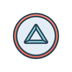 Color illustration icon for triangle