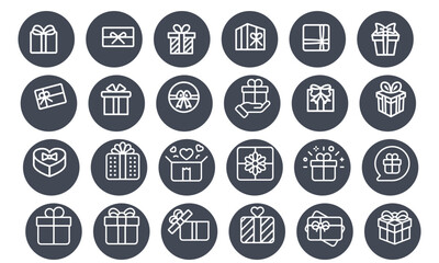 Holiday Gift Boxes Icons. vector design 