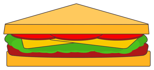 sandwich food isolated sticker