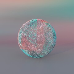 colored background with particles, on the background of the ball