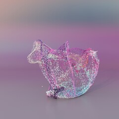 colored background with particles, on the background of the ball