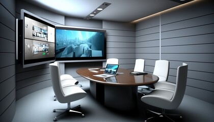 Virtual Meeting Room. Modern technology revolutionizing the way we work | generative AI
