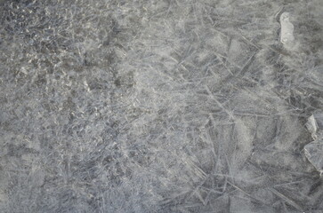 Unique Pattern of the Frozen River in a Park