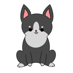 Dog valentine color illustration.