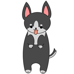 Dog valentine color illustration.