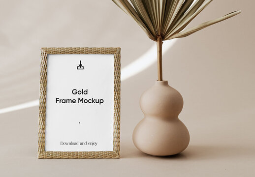 Small Gold Frame Mockup