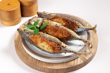 Solok Ikan Kembung is Traditional Malaysian Dish made from Fish filled with Grated Coconut then Fried. Ikan Sumbat Sambal Kelapa.