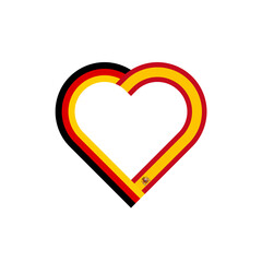 unity concept. heart ribbon icon of germany and spain flags. transparent png background