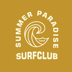 Vector illustration surfing theme badge design. For t-shirt prints  posters  stickers and other uses.