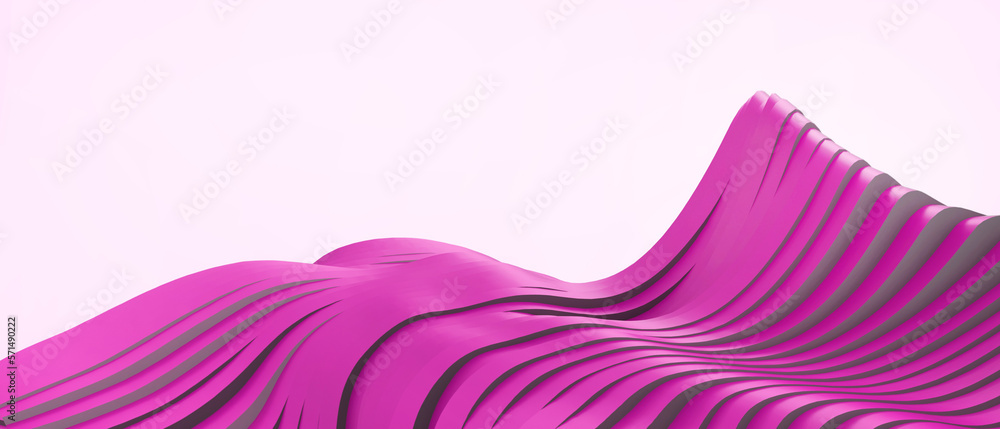 Poster creative idea. curve wave background and futuristic origami paper cut for technology and network con