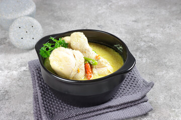 Ayam Masak Lemak Cili Api is Chicken in Spicy Coconut Milk Soup. Malaysian Traditional Dish from Negeri Sembilan.