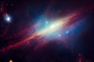 Fototapeta na wymiar Deep space background, full of stars and galaxies. Elements of image provided by Nasa. Generative AI