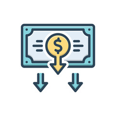 Color illustration icon for less