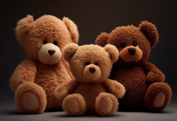 group of teddy bears created with Generative AI technology