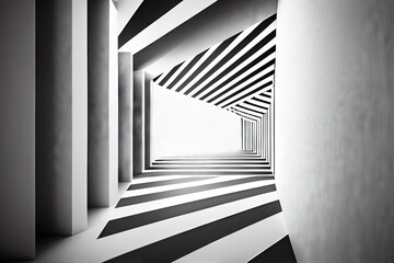 Obraz premium Abstract white background with black lines created with AI