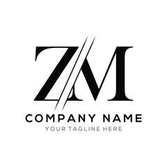 ZM letter logo design template elements. ZM letter vector logo.