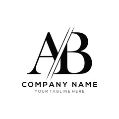 AB letter logo design template elements. AB letter vector logo.