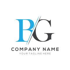 BG letter logo design template elements. BG letter vector logo.