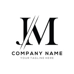 JM letter logo design template elements. JM letter vector logo.