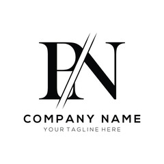 PN letter logo design template elements. PN letter vector logo.