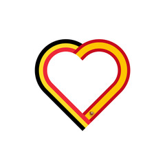unity concept. heart ribbon icon of belgium and spain flags. PNG
