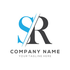 SR letter logo design template elements. SR letter vector logo.