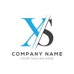 XS letter logo design template elements. XS letter vector logo.