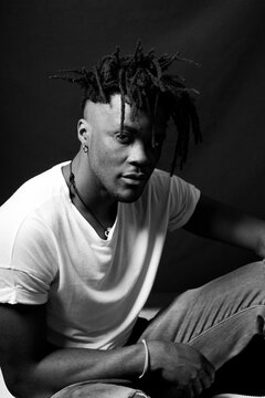 Studio Shoot Of African Model With Dreadlock