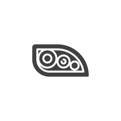 Car headlight vector icon