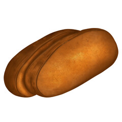 Sliced bread. Delicious breakfast. Illustration