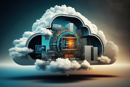 cloud computing futuristic concept (AI generated)