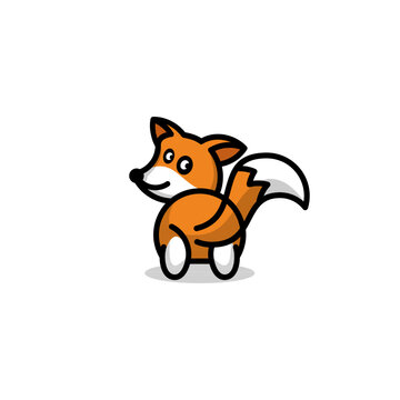 fox animal cute logo design