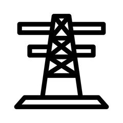 Showcase the beauty and elegance of your design with this stunning Black and White electricity tower Icon. Perfect for graphic designs, logos, mobile apps, posters and more. 
