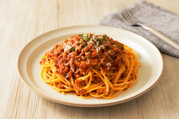 スパゲッティミートソース　Spaghetti with meat sauce