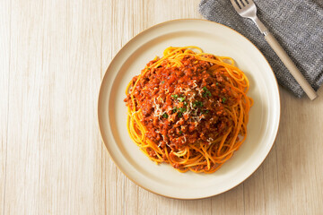 スパゲッティミートソース　Spaghetti with meat sauce