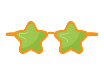 Star Shaped Glasses isolated on white background. St. Patrick's Day symbol.