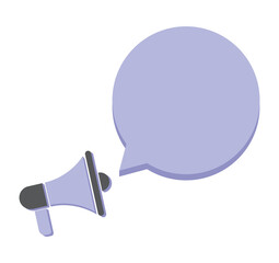 Modern, blank speech bubble and megaphone.