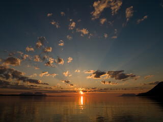 Wide angle sunset in Northern Norway