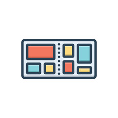 Color illustration icon for album