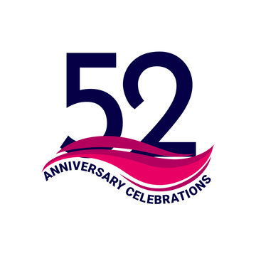 52th anniversary celebration logo design. Vector Eps10