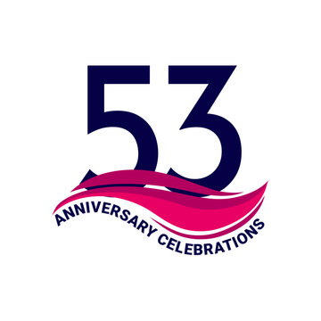 53th anniversary celebration logo design. Vector Eps10