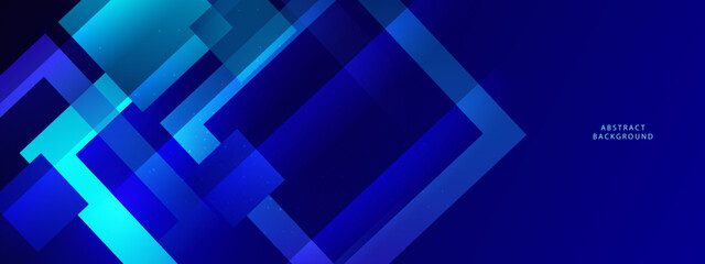 Obraz premium Abstract background with blue color technology modern background design . Geometric background with squares in bright light with soft shadows as pattern. Template for branding business .