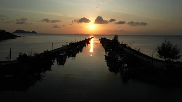 Aerial view of Wok Tum Canel in Koh Phangan - Thailand.