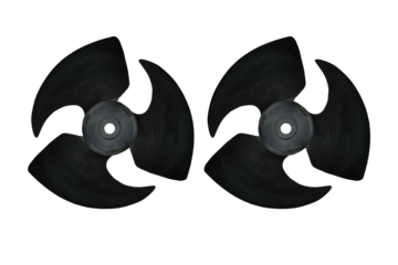 Black fan blades of the air conditioning system